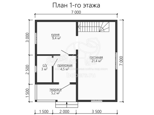 3d проект ДУ159 - планировка 1 этажа