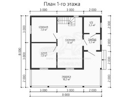 3d проект ДУ161 - планировка 1 этажа