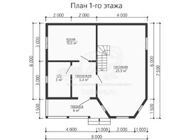 3d проект ДУ164 - планировка 1 этажа