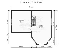 3d проект ДУ164 - планировка 2 этажа