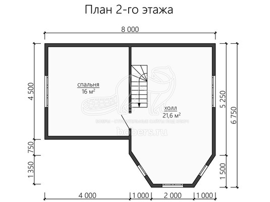 3d проект ДУ164 - планировка 2 этажа