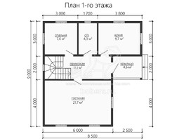 3d проект ДУ165 - планировка 1 этажа