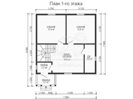 3d проект ДУ166 - планировка 1 этажа