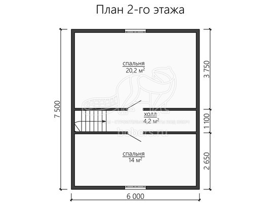3d проект ДУ166 - планировка 2 этажа