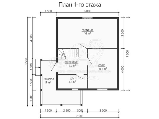 3d проект ДУ167 - планировка 1 этажа