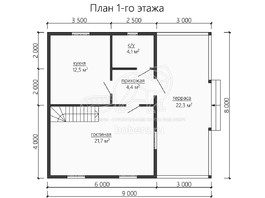 3d проект ДУ170 - планировка 1 этажа