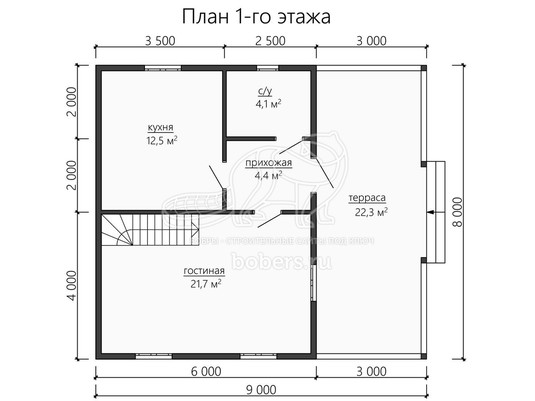 3d проект ДУ170 - планировка 1 этажа