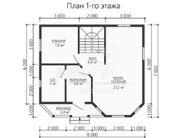 3d проект ДУ173 - планировка 1 этажа