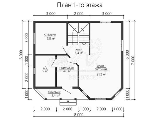 3d проект ДУ173 - планировка 1 этажа