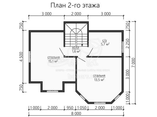 3d проект ДУ173 - планировка 2 этажа