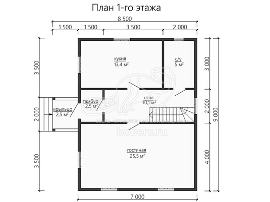 3d проект ДУ176 - планировка 1 этажа