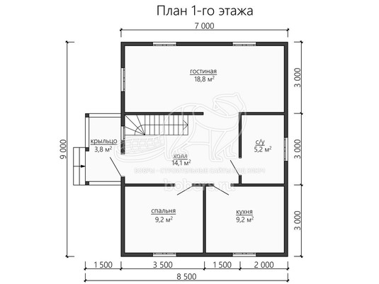 3d проект ДУ178 - планировка 1 этажа