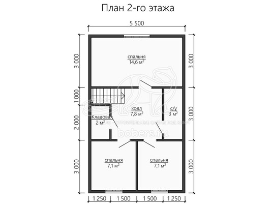 3d проект ДУ178 - планировка 2 этажа