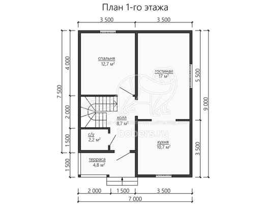 3d проект ДУ179 - планировка 1 этажа
