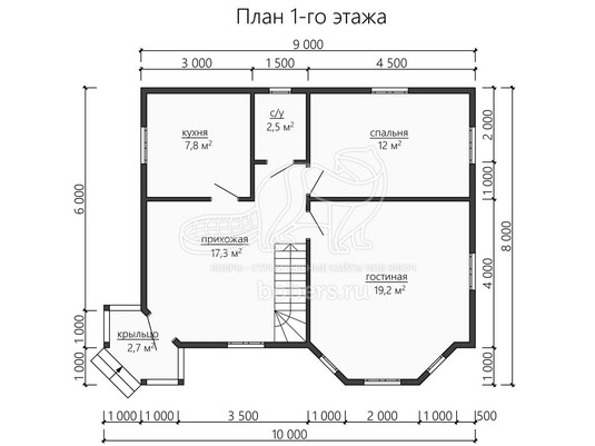 3d проект ДУ182 - планировка 1 этажа
