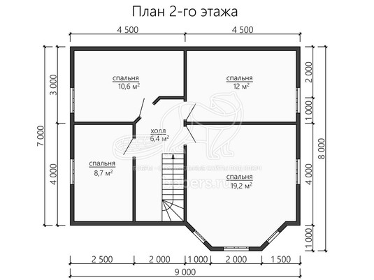 3d проект ДУ182 - планировка 2 этажа