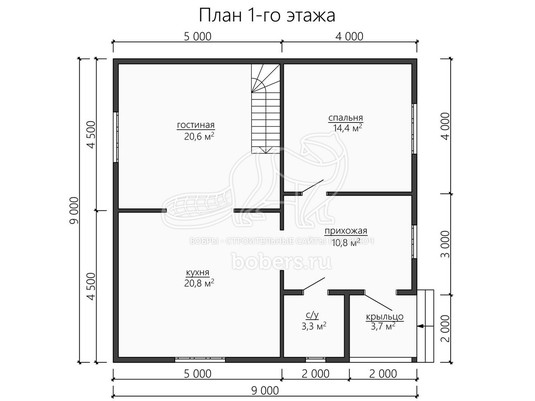 3d проект ДУ187 - планировка 1 этажа