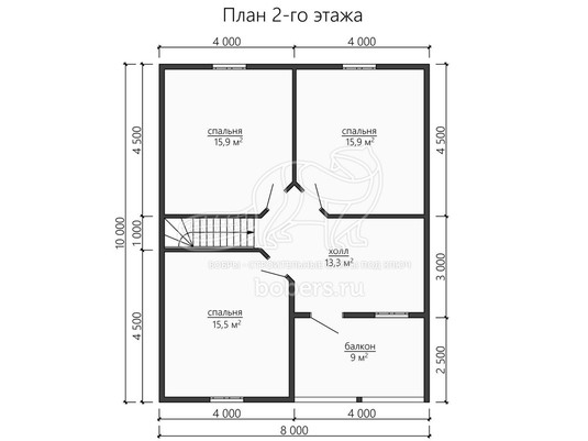 3d проект ДУ188 - планировка 2 этажа