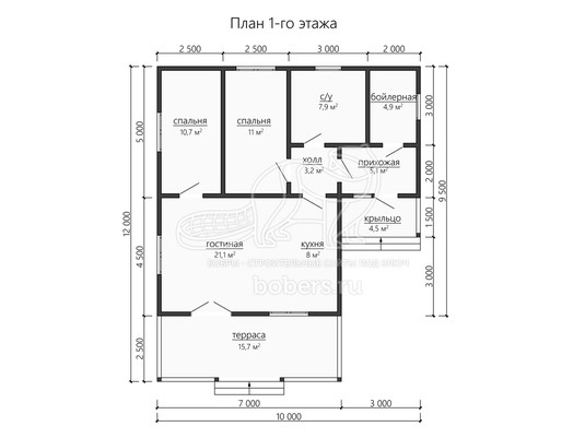 3d проект ДУ190 - планировка 1 этажа</div>