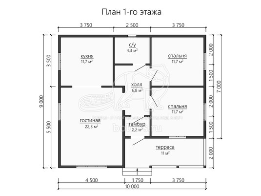 3d проект ДУ193 - планировка 1 этажа</div>