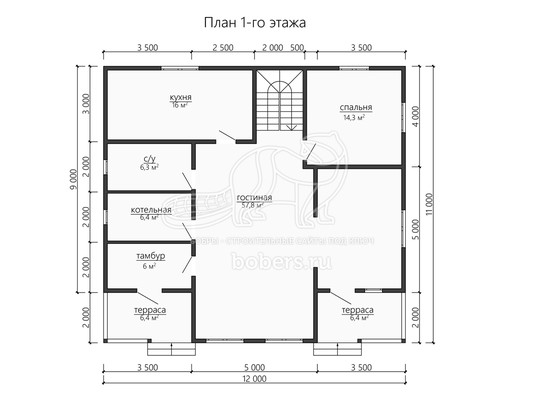 3d проект ДУ194 - планировка 1 этажа