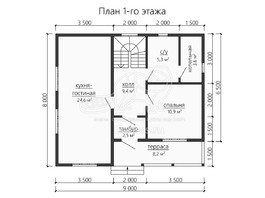 3d проект ДУ195 - планировка 1 этажа