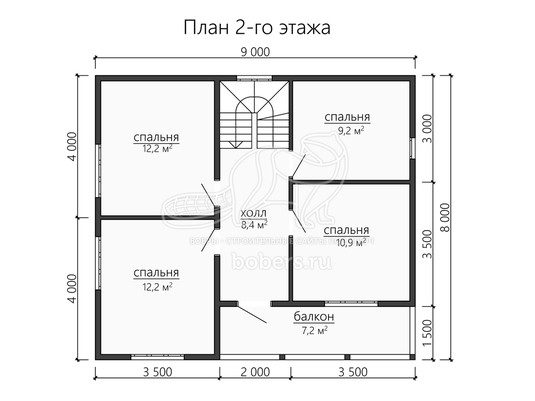 3d проект ДУ195 - планировка 2 этажа