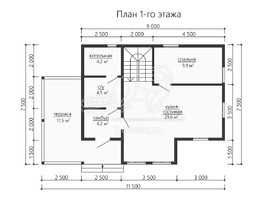 3d проект ДУ197 - планировка 1 этажа