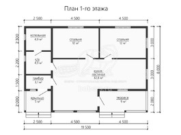 3d проект ДУ198 - планировка 1 этажа