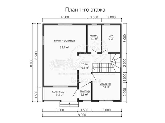 3d проект ДУ199 - планировка 1 этажа