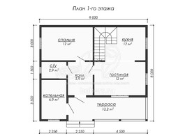 3d проект ДУ205 - планировка 1 этажа