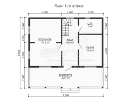 3d проект ДУ206 - планировка 1 этажа