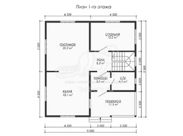 3d проект ДУ207 - планировка 1 этажа