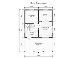 3d проект ДУ217 - планировка 1 этажа