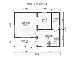 3d проект ДУ218 - планировка 1 этажа