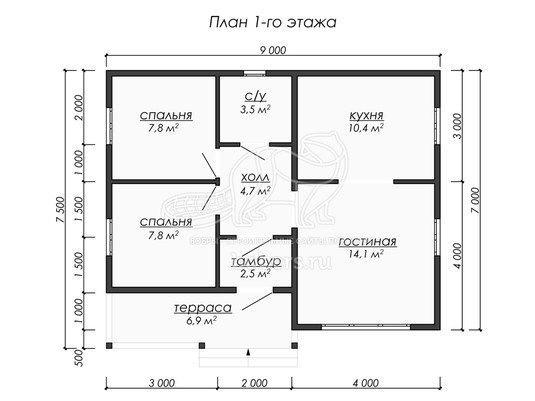 3d проект ДУ219 - планировка 1 этажа</div>