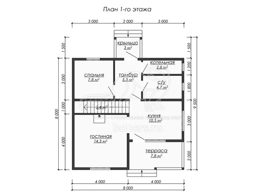 3d проект ДУ221 - планировка 1 этажа