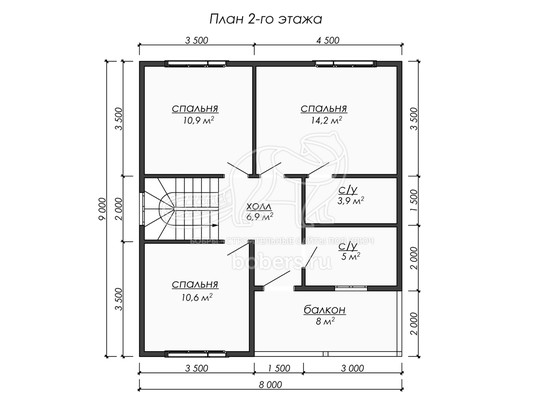 3d проект ДУ222 - планировка 2 этажа</div>