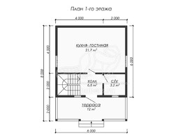 3d проект ДУ227 - планировка 1 этажа