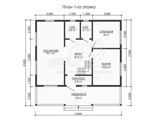 3d проект ДУ231 - планировка 1 этажа