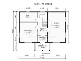 3d проект ДУ236 - планировка 1 этажа