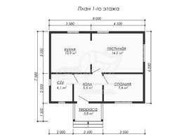 3d проект ДУ237 - планировка 1 этажа