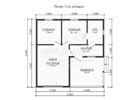 3d проект ДУ238 - планировка 1 этажа