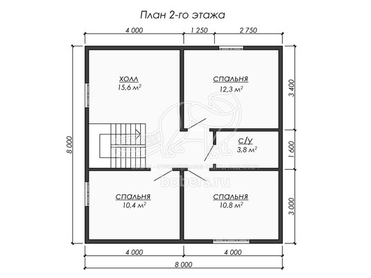 3d проект ДУ239 - планировка 2 этажа
