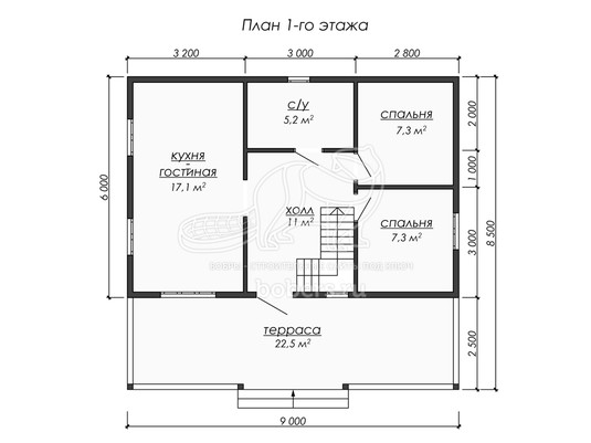 3d проект ДУ240 - планировка 1 этажа