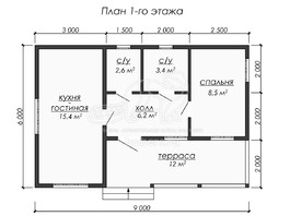 3d проект ДУ243 - планировка 1 этажа