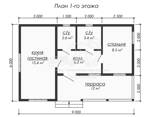 3d проект ДУ243 - планировка 1 этажа