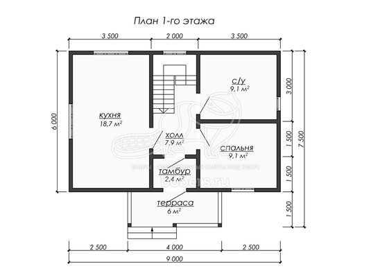 3d проект ДУ248 - планировка 1 этажа