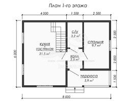 3d проект ДУ250 - планировка 1 этажа