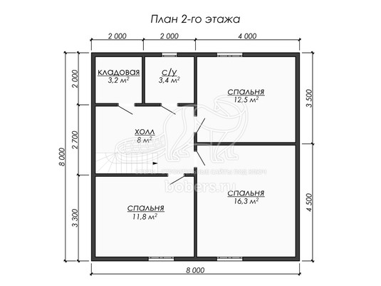 3d проект ДУ257 - планировка 2 этажа